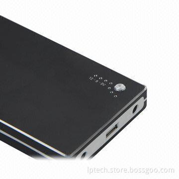 10,000mAh Universal Lithium-ion Power Bank, USB 5V 2A, 9V DC/2A, 12V/2A Output